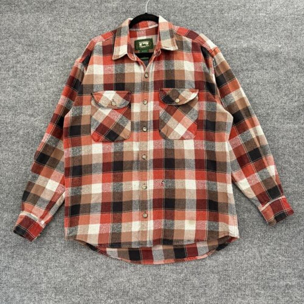 Stillwater Supply Co Mens Heavyweight Plaid Flannel Button Up Shirt Size Large